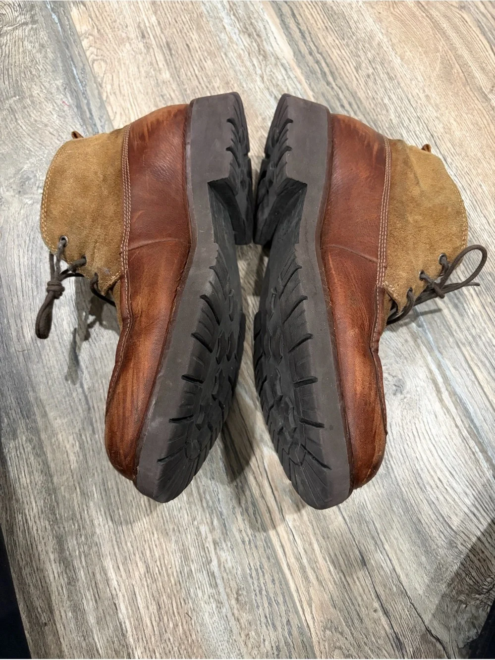 Johnston & Murphy Brown Suede and Leather Chukka Boots